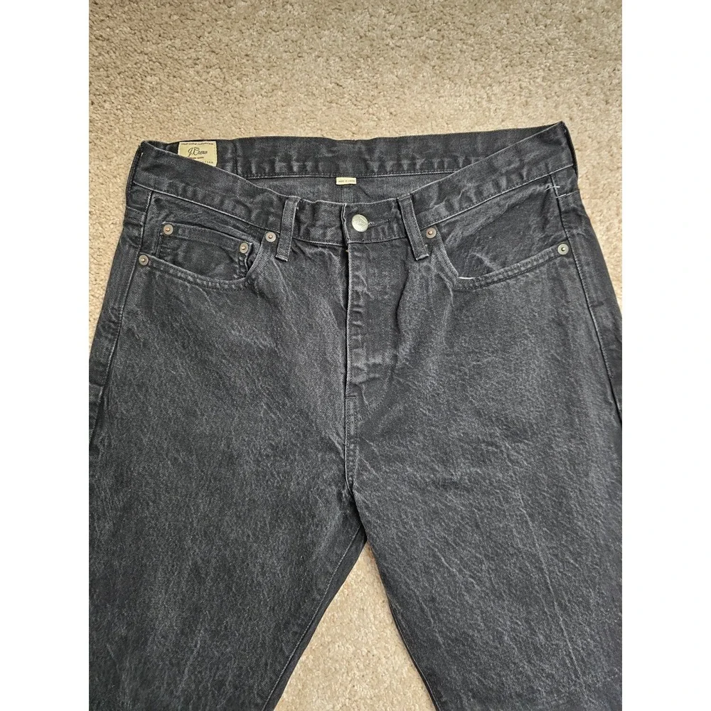 J.Crew 1040 Straight Fit Japanese Kaihara Denim Jeans Black 32x34 (31.5)